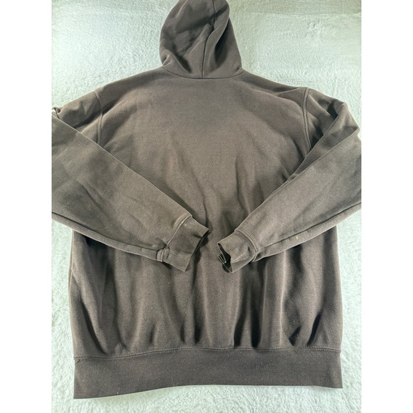Y2K Carhartt Spellout Hoodie Sweatshirt Brown White Men's Large Workwear Clean - Picture 2 of 8